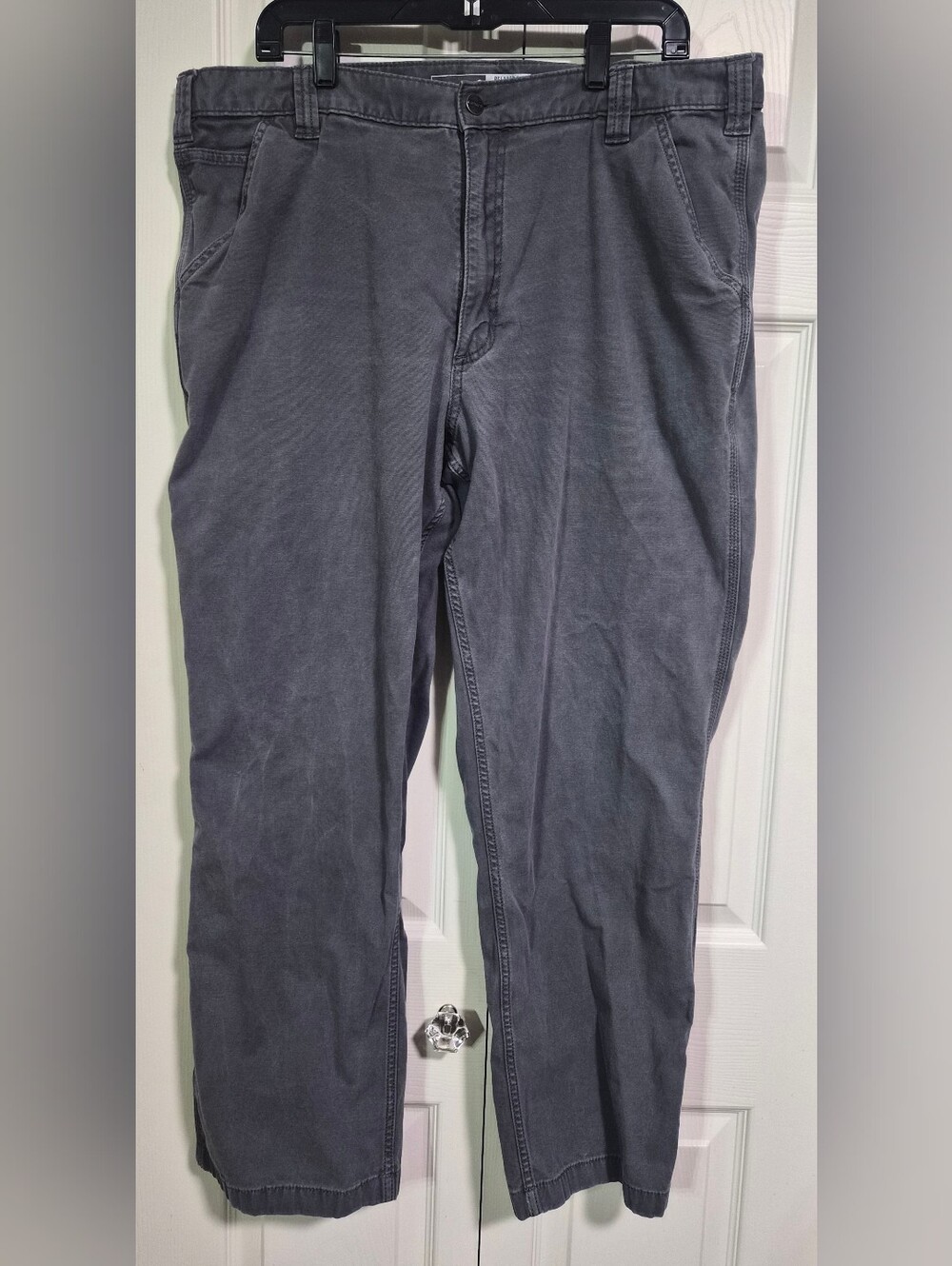 Men's Carhartt Relaxed Fit Rugged Flex Canvas Grey Work Pants Sz. 40 X 32